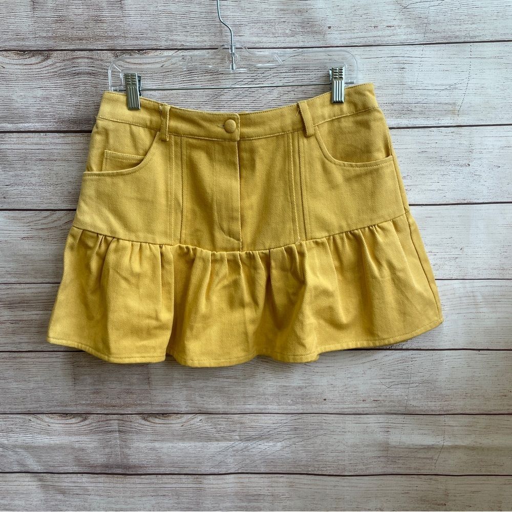 NEW WITH TAGS LISTICLE YELLOW DENIM‎ MINI SKIRT
